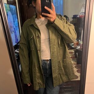 H&M Khaki Green Women’s utility Jacket Size Small